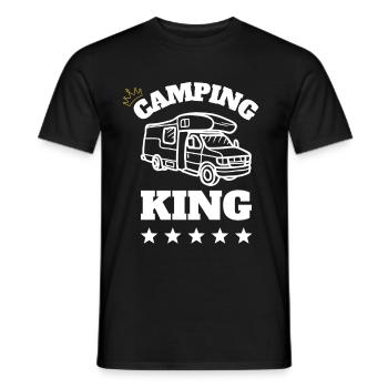 Camping King Gift Idea - Men's T-Shirt - black - Front - AI Model Male 178 light (178cm)