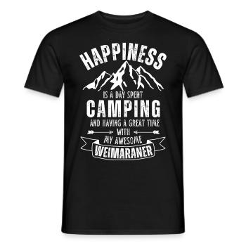 Camping et Weimaraner - T-shirt homme - noir - Devant - AI Model Male 178 light (178cm)