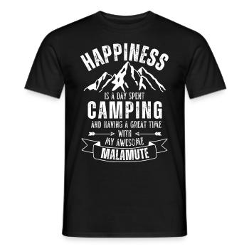 Camping and Malamute - Men's T-Shirt - black - Front - AI Model Male 178 light (178cm)