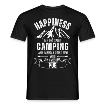 Camping und Mops - Männer T-Shirt - Schwarz - Vorne - AI Model Male 178 light (178cm)