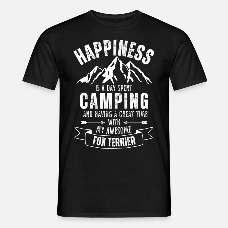 Camping et Fox-Terrier - T-shirt homme - noir