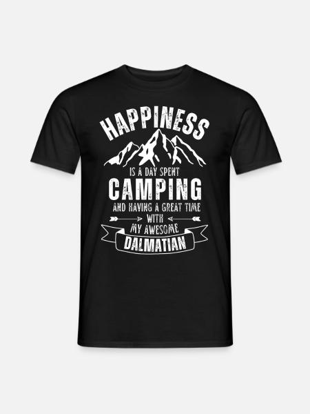 Camping and Dalmatians - Men's T-Shirt - black