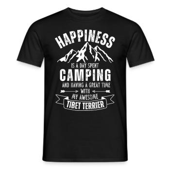Camping et terriers tibétains - T-shirt homme - noir - Devant - AI Model Male 178 light (178cm)