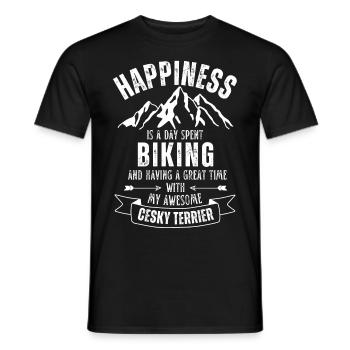Radfahren und Cesky-Terrier - Männer T-Shirt - Schwarz - Vorne - AI Model Male 178 light (178cm)