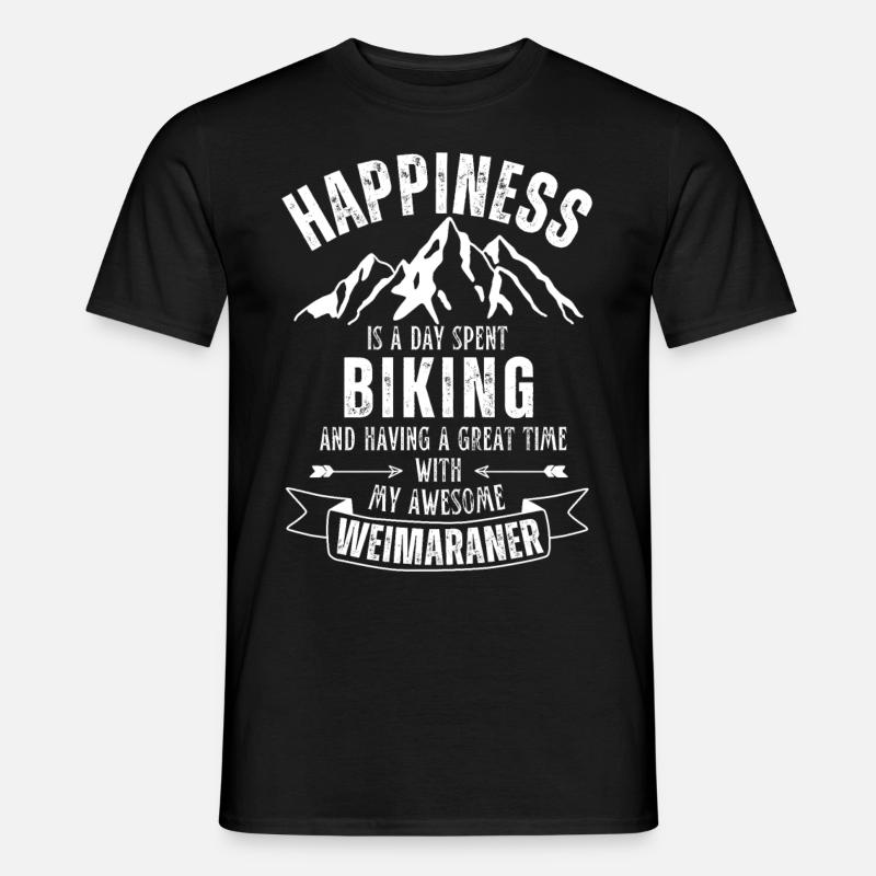 Cycling and Weimaraner - Men's T-Shirt - black