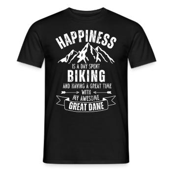 Radfahren und Deutsche-Dogge - Männer T-Shirt - Schwarz - Vorne - AI Model Male 178 light (178cm)