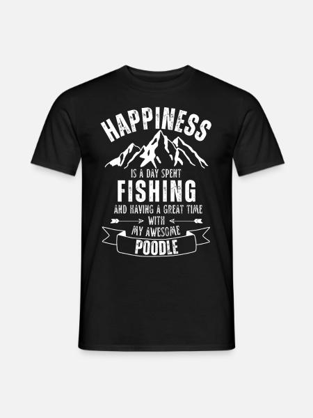 Pêche et caniche - T-shirt homme - noir