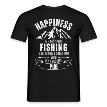 Angeln und Mops - Männer T-Shirt - Schwarz - Vorne - AI Model Male 178 light (178cm)