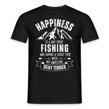 Pêche et Silky-Terrier - T-shirt homme - noir - Devant - AI Model Male 178 light (178cm)