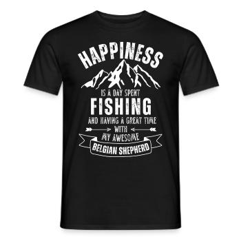 Fishing and Belgian Shepherd - Men's T-Shirt - black - Front - AI Model Male 178 light (178cm)