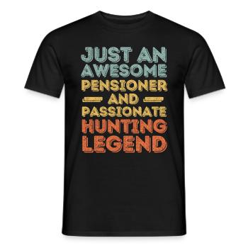 Pensioners hunting retro - Men's T-Shirt - black - Front - AI Model Male 178 light (178cm)