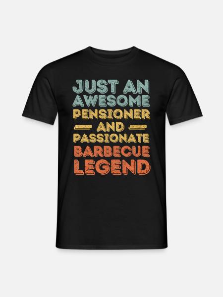 Pensioners BBQ grill retro - Men's T-Shirt - black