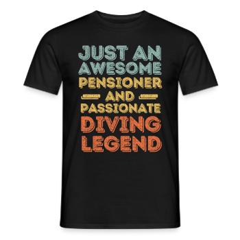 Retraités plongeant rétro - T-shirt homme - noir - Devant - AI Model Male 178 light (178cm)