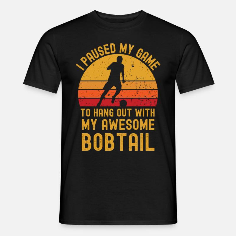 Fußball und Bobtail - Männer T-Shirt - Schwarz