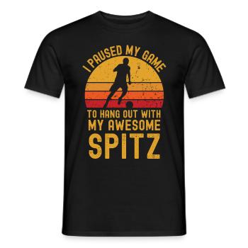 Football and Spitz - Men's T-Shirt - black - Front - AI Model Male 178 light (178cm)