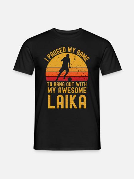 Football and Laika - Men's T-Shirt - black