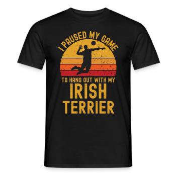 Volleyball and Irish Terriers - Men's T-Shirt - black - Front - AI Model Male 178 light (178cm)