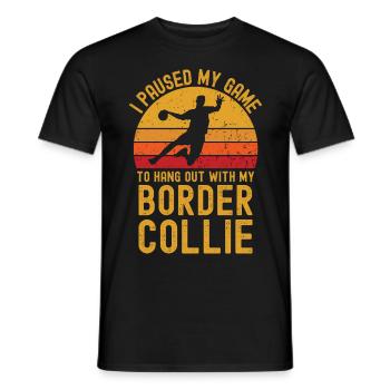 Handball and Border Collie - Men's T-Shirt - black - Front - AI Model Male 178 light (178cm)