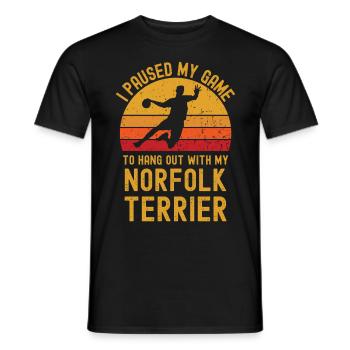 Handball et Norfolk Terriers - T-shirt homme - noir - Devant - AI Model Male 178 light (178cm)
