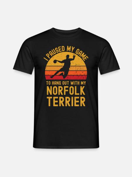 Handball and Norfolk Terriers - Men's T-Shirt - black