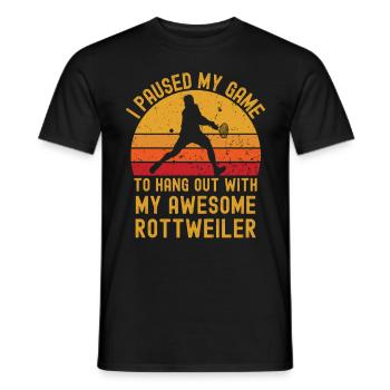 Tennis und Rottweiler - Männer T-Shirt - Schwarz - Vorne - AI Model Male 178 light (178cm)