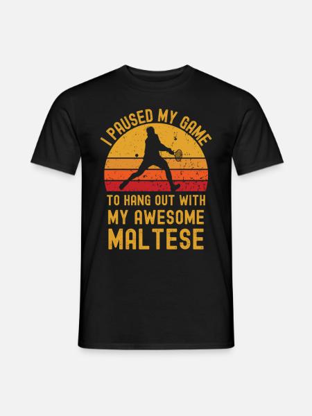 Tennis and Maltese - Men's T-Shirt - black