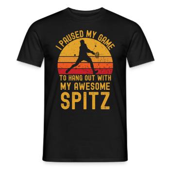 Tennis and Spitz - Men's T-Shirt - black - Front - AI Model Male 178 light (178cm)