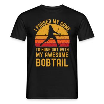 Tennis and Bobtail - Men's T-Shirt - black - Front - AI Model Male 178 light (178cm)