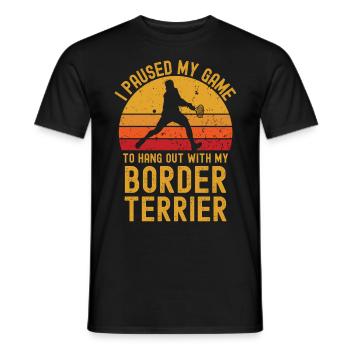 Tennis et Border Terriers - T-shirt homme - noir - Devant - AI Model Male 178 light (178cm)