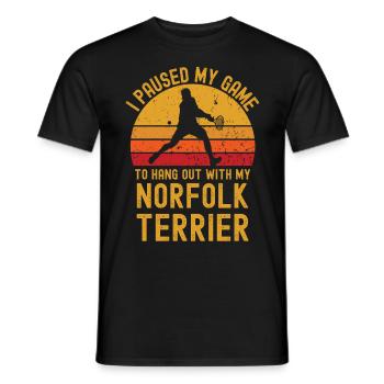 Tennis et Norfolk Terriers - T-shirt homme - noir - Devant - AI Model Male 178 light (178cm)