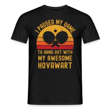 Tennis de table et Hovawart - T-shirt homme - noir - Devant - AI Model Male 178 light (178cm)