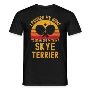 Tennis de table et Skye terriers - T-shirt homme - noir - Devant - AI Model Male 178 light (178cm)