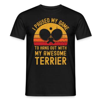 Tennis de table et terriers - T-shirt homme - noir - Devant - AI Model Male 178 light (178cm)