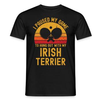 Tennis de table et terriers irlandais - T-shirt homme - noir - Devant - AI Model Male 178 light (178cm)