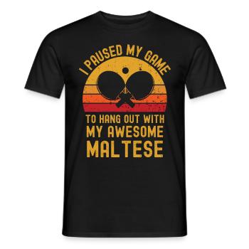 Tischtennis und Malteser - Männer T-Shirt - Schwarz - Vorne - AI Model Male 178 light (178cm)
