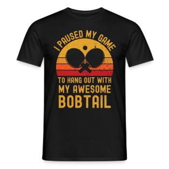 Table tennis and bobtail - Men's T-Shirt - black - Front - AI Model Male 178 light (178cm)