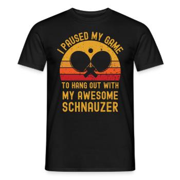 Tennis de table et Schnauzer - T-shirt homme - noir - Devant - AI Model Male 178 light (178cm)