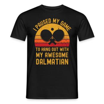 Tennis de table et Dalmatiens - T-shirt homme - noir - Devant - AI Model Male 178 light (178cm)
