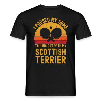 Tischtennis und Scottish-Terrier - Männer T-Shirt - Schwarz - Vorne - AI Model Male 178 light (178cm)