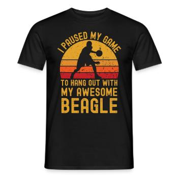 Basketball et Beagle - T-shirt homme - noir - Devant - AI Model Male 178 light (178cm)