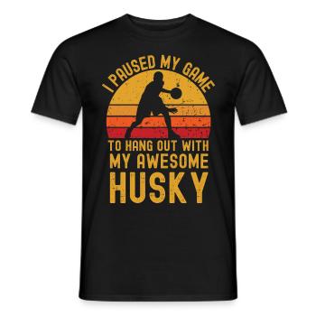 Basketball und Husky - Männer T-Shirt - Schwarz - Vorne - AI Model Male 178 light (178cm)