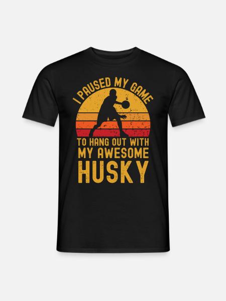 Basketball and Husky - Men's T-Shirt - black