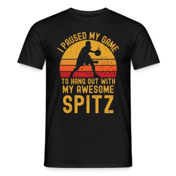 Basketball and Spitz - Men's T-Shirt - black - Front - AI Model Male 178 light (178cm)