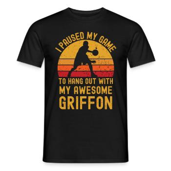 Basketball und Griffon - Männer T-Shirt - Schwarz - Vorne - AI Model Male 178 light (178cm)