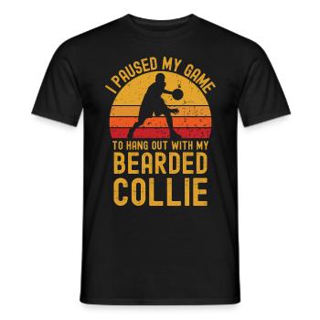 Basketball et Bearded-Collie - T-shirt homme - noir - Devant - AI Model Male 178 light (178cm)