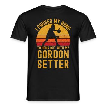 Basketball et Gordon Setter - T-shirt homme - noir - Devant - AI Model Male 178 light (178cm)