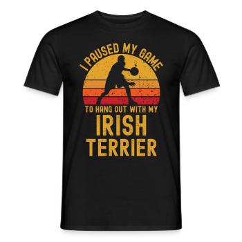 Basketball and Irish Terriers - Men's T-Shirt - black - Front - AI Model Male 178 light (178cm)