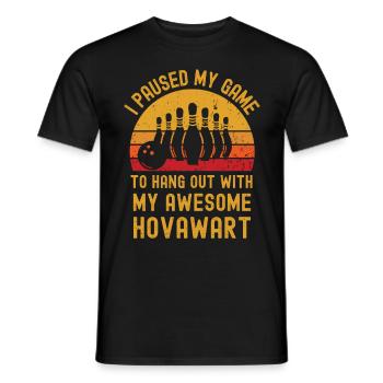 Bowling and Hovawart - Men's T-Shirt - black - Front - AI Model Male 178 light (178cm)