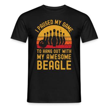 Bowling et Beagle - T-shirt homme - noir - Devant - AI Model Male 178 light (178cm)