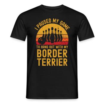 Bowling et Border Terriers - T-shirt homme - noir - Devant - AI Model Male 178 light (178cm)